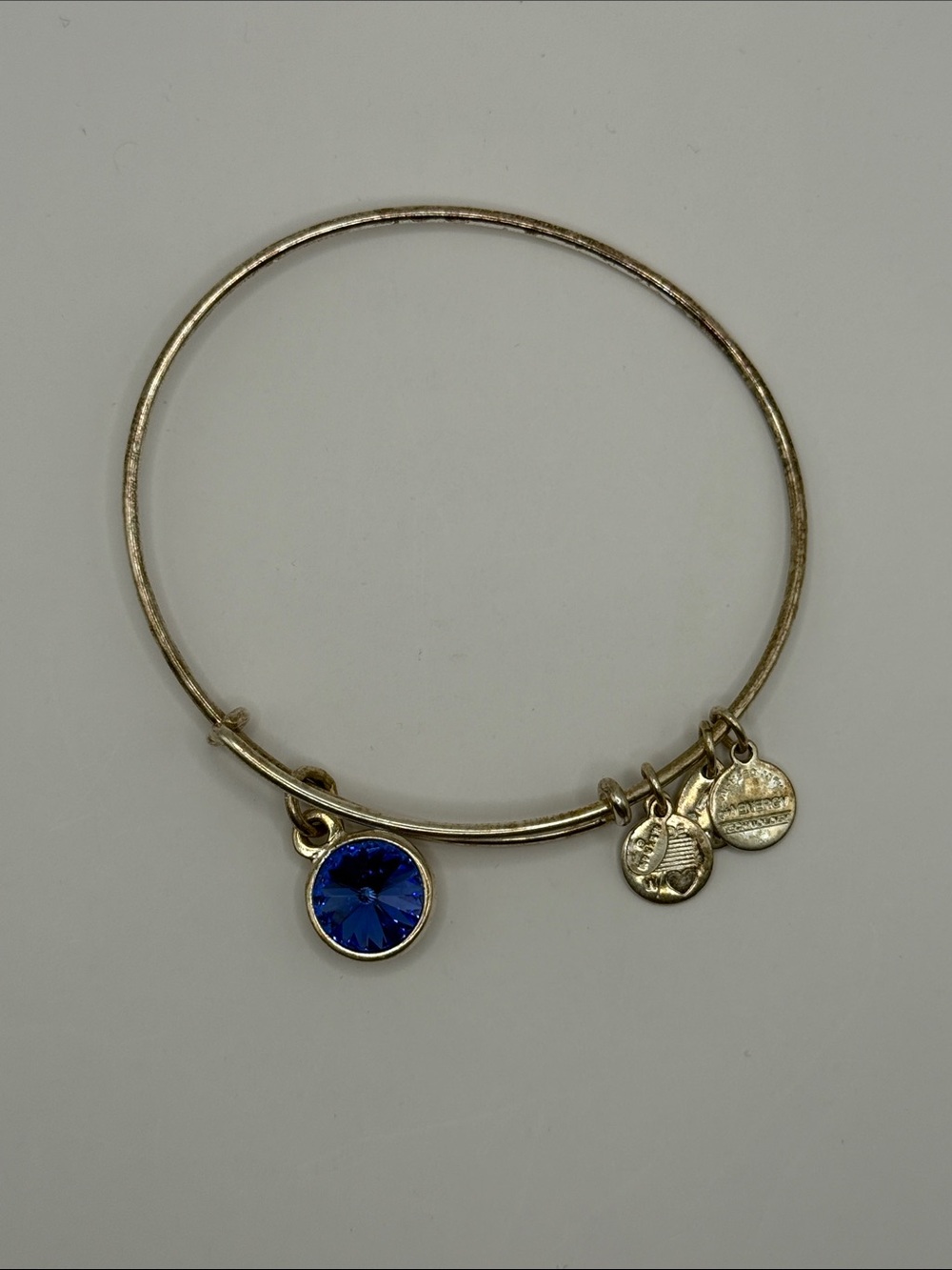 Alex and Ani - Blue Charm Silver Bracelet